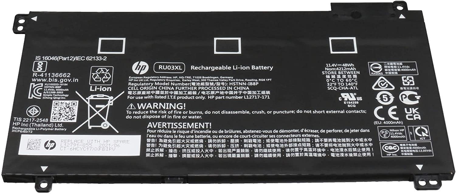 Batería 3C 48Wh 4.21Ah Lithium-ion RU03XL – ServiceOne